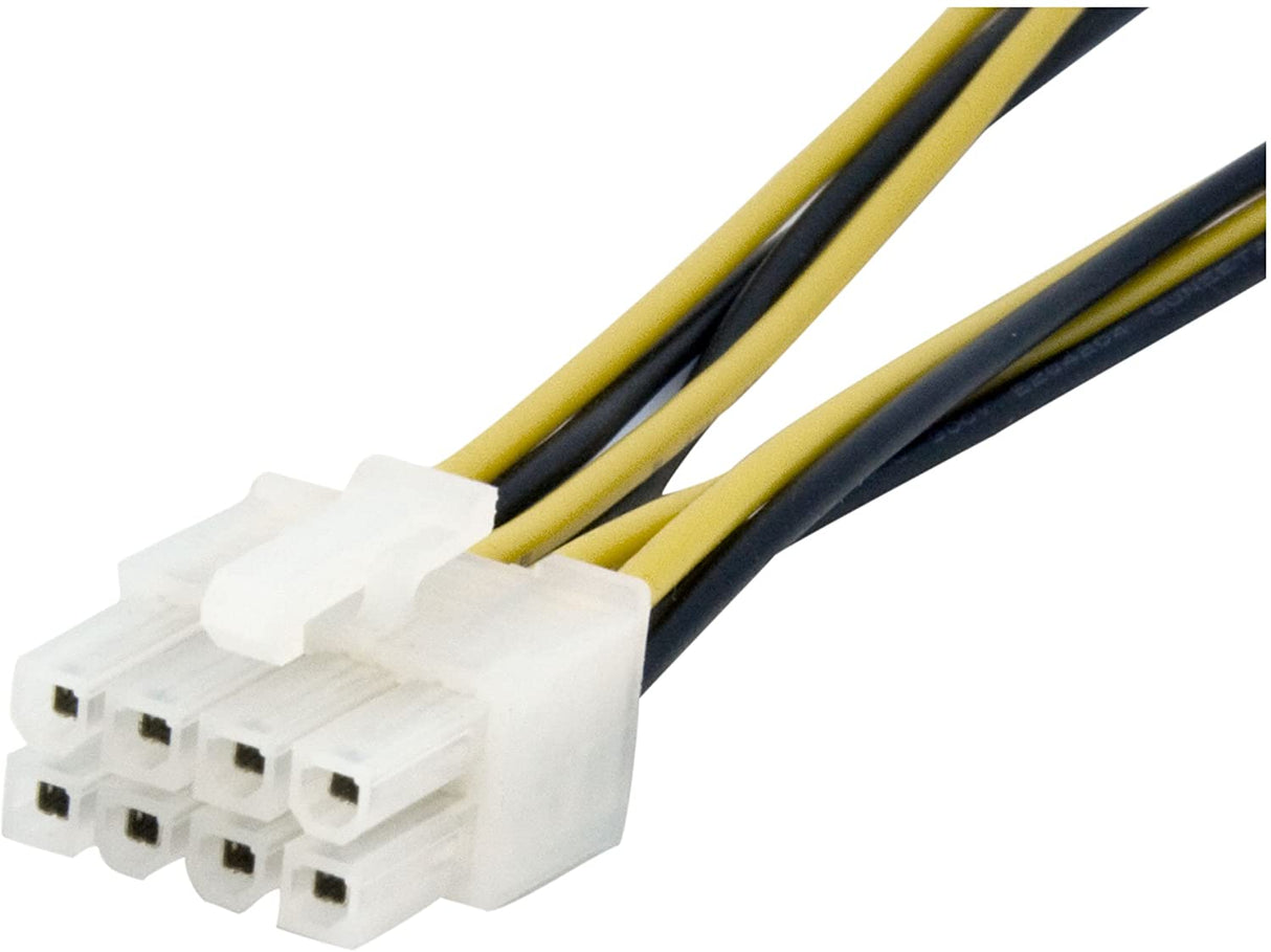 StarTech.com 6 Inch 4 Pin to 8 Pin EPS Power Adapter with LP4 - F/M - ATX to EPS Power Adapter (EPS48ADAP), Black