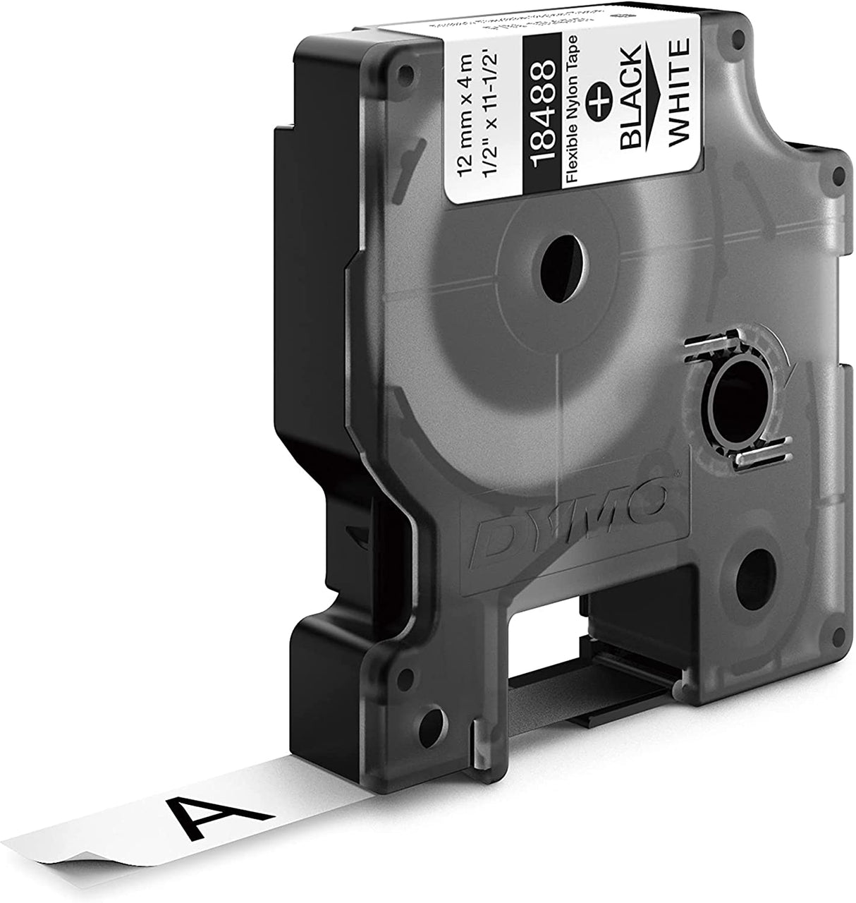 DYMO Authentic Industrial Labels for LabelWriter and Industrial Label Makers, Black on White, 1/2", 1 Roll (18488), DYMO Authentic Black on White 1/2" (12MM)