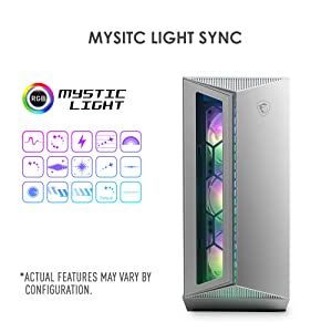 MSI MPG GUNGNIR 110R WHITE - Premium Mid-Tower Gaming PC Case - Tempered Glass Side Panel - ARGB 120mm Fans - Liquid Cooling Support up to 360mm Radiator - White Color Case