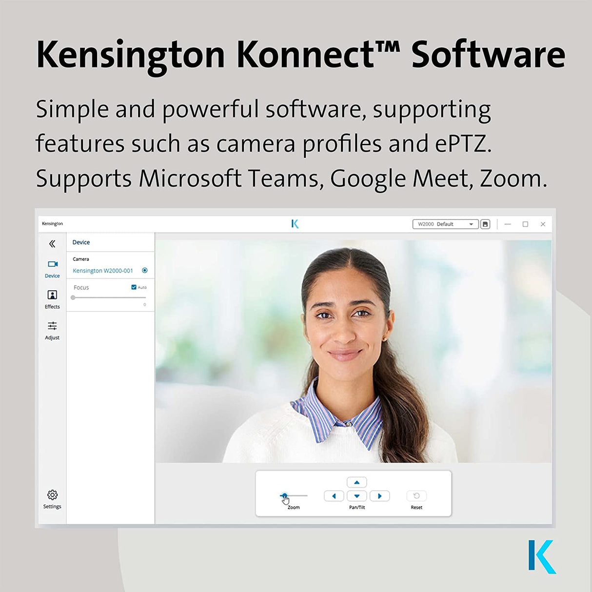 Kensington W1050 1080p Fixed Focus Wide Angle Webcam for Video Conference, Dual Stereo Mic, Software Control, Privacy Cover, Works with Microsoft Teams, Google Meet, Zoom and More (K80250WW)