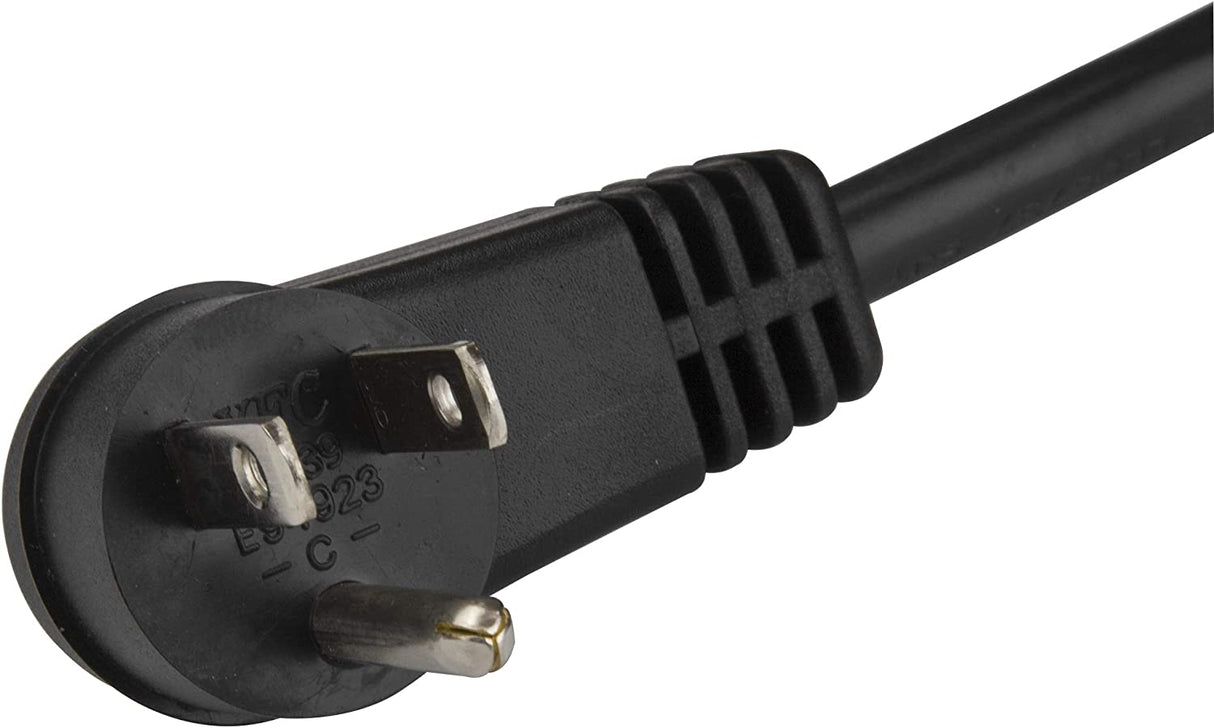 StarTech.com Power Cord - 15 ft / 4.5m - NEMA 5-15P to C13 - Right Angle - Computer Power Cord - Power Cable - Power Supply Cord, Black 15 ft/4.5 m