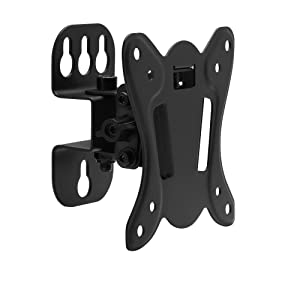 SIIG LCD TV/Monitor Wall Mount -10" to 27", Detachable VESA Plate, Fits Flat/Curved TV & Monitor, Tilt & Swivel, Load Bearing 55 lbs max, VESA 75x75 & 100x100, Steel CE-MT3C11-S1