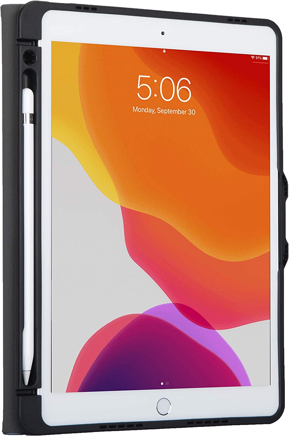 Targus VersaVu Apple iPad (7/8/9th Gen) 10.2-inch, iPad Air 10.5-inch, and iPad Pro 10.5-inch, Slim Lightweight Smart Shell Stand, Shock Proof, Audio Boost, Secure Closure, Black (THZ863GL) iPad (8th and 7th gen) Black