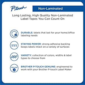 Brother Genuine P-touch M-931 Tape, 1/2" (0.47") Wide Standard Non-Laminated Tape, Black on Silver, Recommended for Home and Indoor Use, 0.47" x 26.2' (12mm x 8M), Single-Pack, M931 Silver Tape