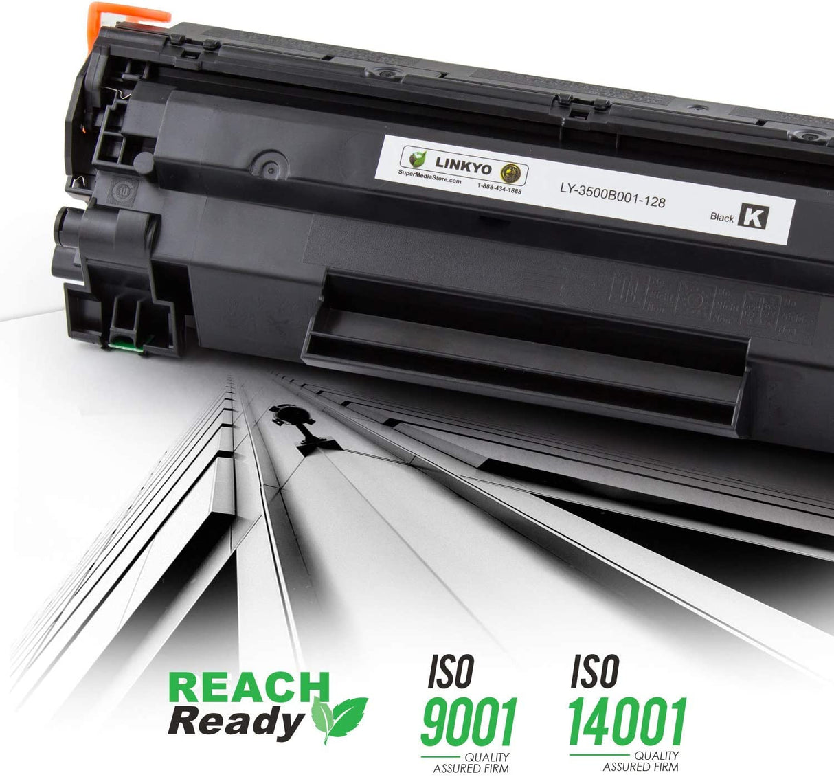 LINKYO Compatible Toner Cartridge Replacement for Canon 128 (Black, 2-Pack)