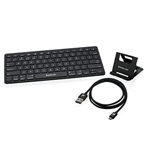 IOGEAR Slim Mobile Keyboard with Stand and Reversible Micro USB Cable (GKB632BKIT-GAMU01)