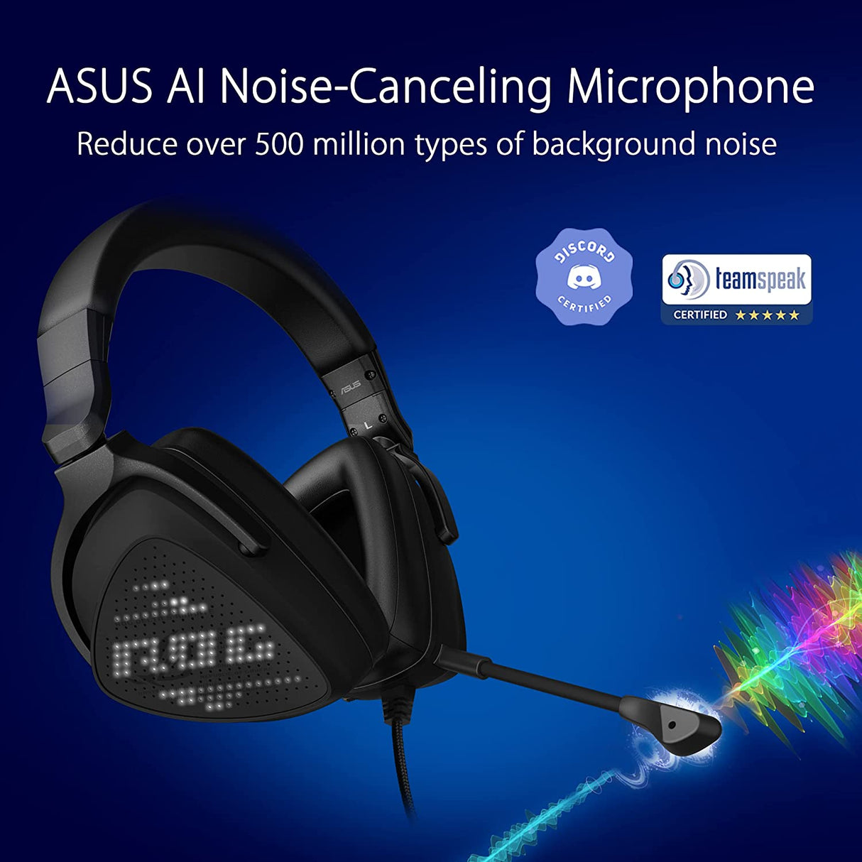 ASUS ROG Delta S Animate Gaming Headset | Customizable Anime Matrix LED Display, AI Noise-Canceling Mic, Hi-Res ESS 9281 Quad DAC, Lightweight, USB-C, for PC, Mac, PS5, Switch and Mobile Devices Delta S Animate (Wired) Black