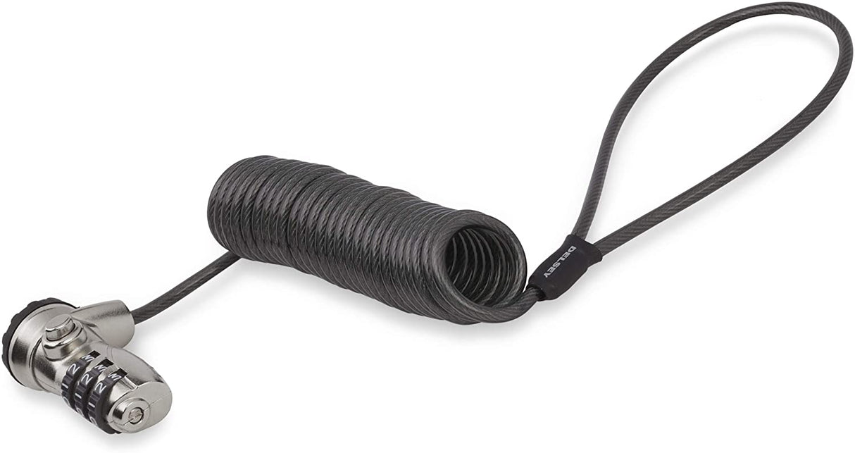StarTech.com Laptop Combination Cable Lock - With 6' Self-Coiling Cable - Portable 3-Digit Combination Laptop Lock - Laptop Security Locking Cable (LTLOCK3DCOIL) 6 ft (1.8 m) Self-Coiling
