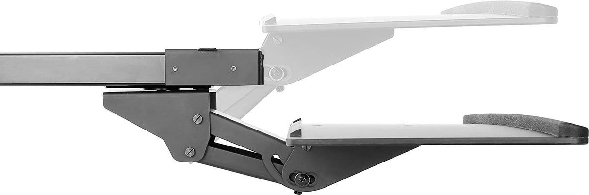 StarTech.com Under Desk-Mount Keyboard Tray - 26.4” Wide - Adjustable - Ergonomic Slide-Out Keyboard Shelf with Tilt and Swivel (KBTRAYADJ), Black Standard