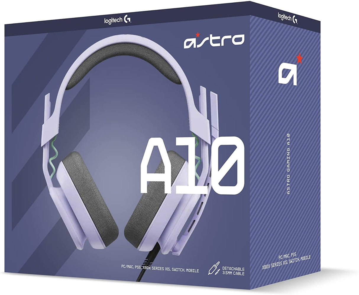 Astro gaming Astro A10 Gaming Headset Gen 2 Wired Headset - Over-Ear Gaming Headphones with flip-to-Mute Microphone, 32 mm Drivers, for Xbox Series X|S, Xbox One, Playstation 5/4, Nintendo Switch, PC, Mac -Lilac Lilac Gen 2 Cross Platform Headset Only