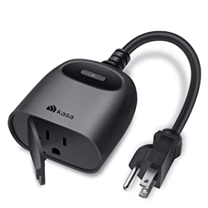 Kasa smart Kasa Outdoor Smart Plug, Smart Home Wi-Fi Outlet Timer, Max Load 15A/1875W, IP64 Weather Resistance, Compatible with Alexa, Google Home & SmartThings, No Hub Required, ETL Certified(KP401) 1-Socket