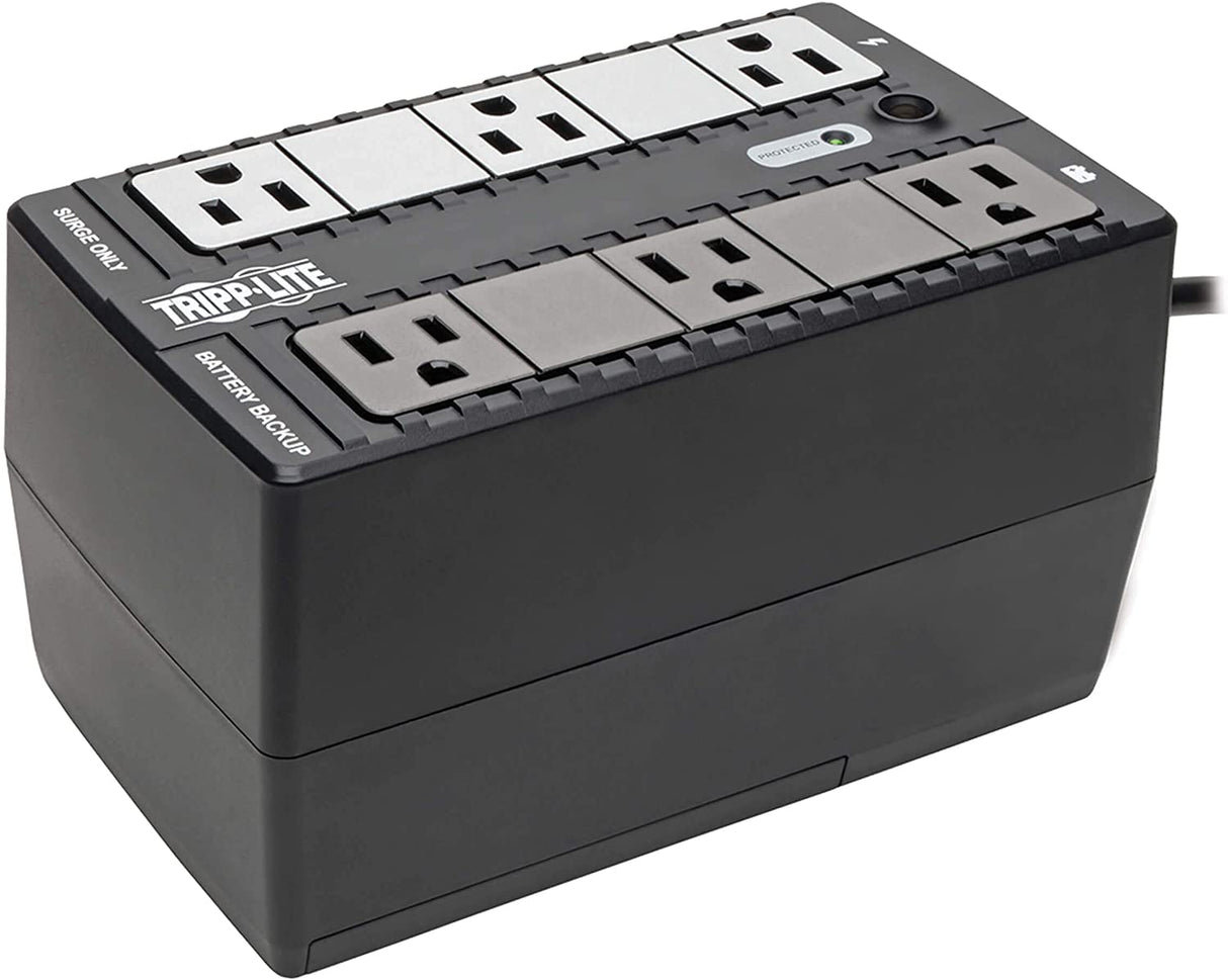 Tripp Lite 350VA Standby UPS, 6 Outlets, 210W, 120V, 50/60 Hz, Desktop/Wall Mount, 3-Year Warranty & $100,000 Insurance (BC350)