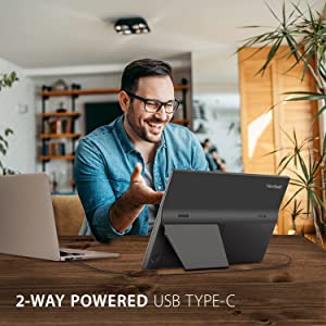 ViewSonic VA1655 15.6 Inch 1080p Portable IPS Monitor with Mobile Ergonomics, USB-C and Mini HDMI for Home and Office 15.6 Inch Standard
