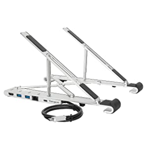 Targus Portable Laptop Stand + Integrated Dock, White (AWU100005GL)