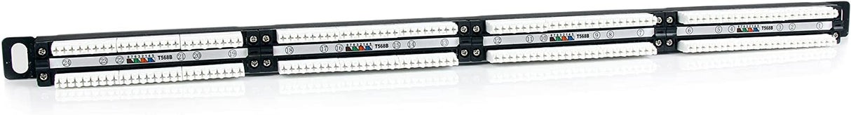 Lethal threat StarTech.com 24 Port 0.5U Cat5e Patch Panel - RJ45 Ethernet Rack Mount Cat 5e 110 Patch Panel - Rackmount Network Patch Panel (PANELHU24) 24 Port - 0.5U Cat5e