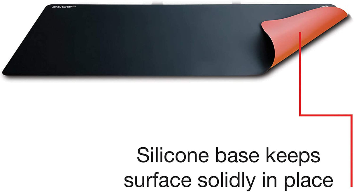 Mad Catz The Authentic G.L.I.D.E. 38 High Performance Gaming Mouse Pad Water Resistant Gaming Surface With Heat Bonded Edges And Non-Slip Silicone Base 35.4 x 15.7 in, Black Large (0.1" x 35.4" x 15.7")