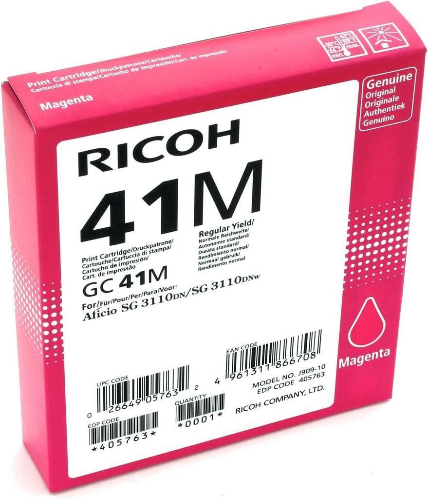Ricoh 405763 Magenta Ink Print Cartridge Type GC 41M