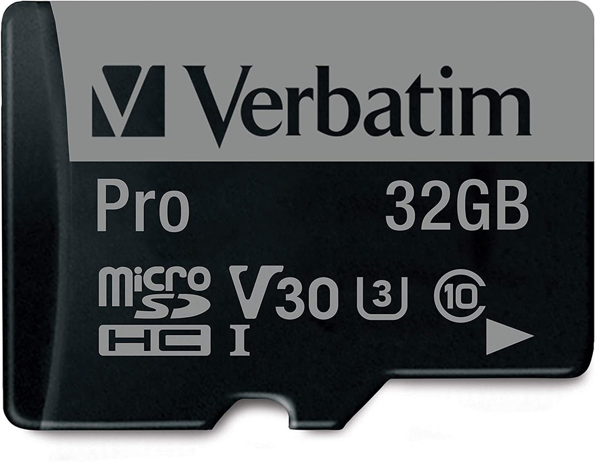 Verbatim 32GB Pro 600X microSDHC Memory Card with Adapter, UHS-I U3 Class 10