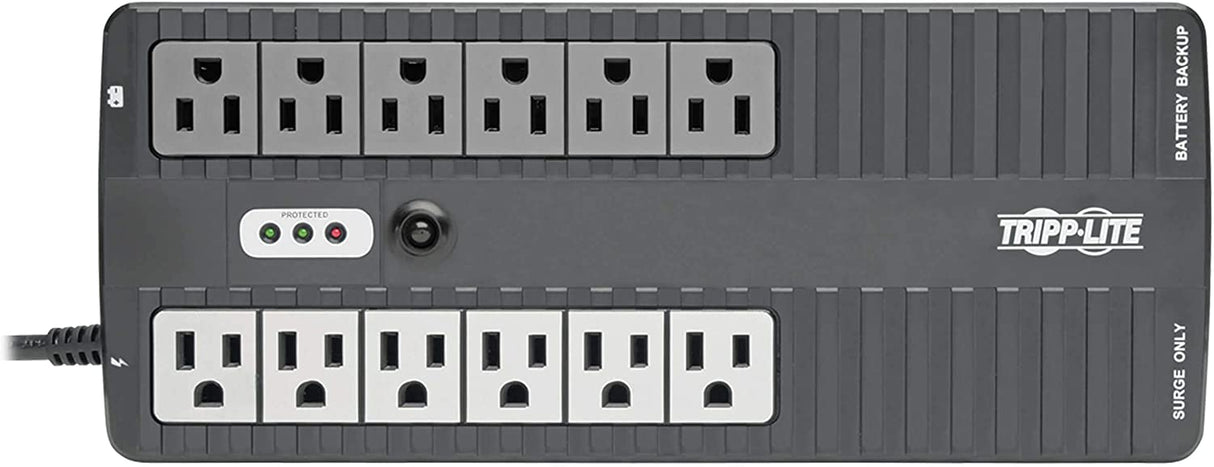 Tripp Lite 750VA UPS Desktop Battery Back Up, 12 Outlet, 450W 120V Standby, Ultra-Compact, USB, 3 Year Warranty & $100,000 Insurance (INTERNET750U) Black 750 VA Battery Back Up