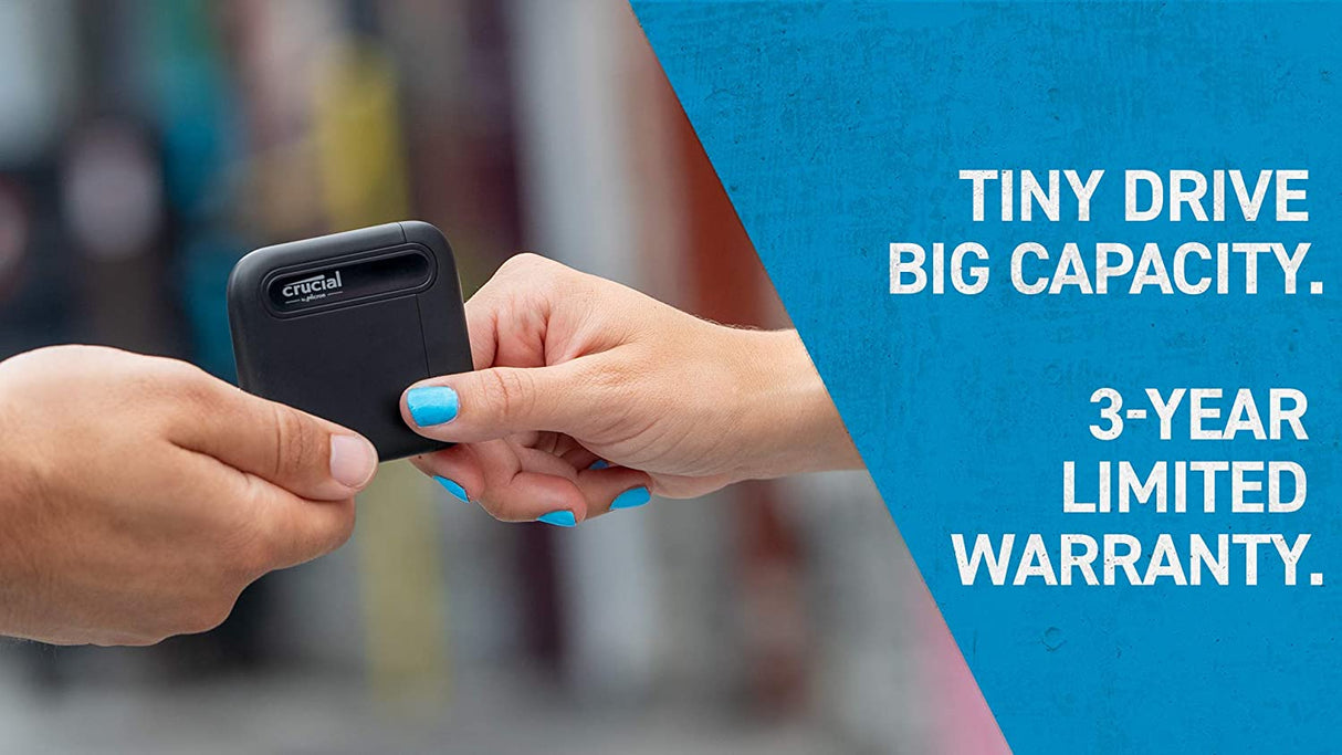 Crucial X6 4TB Portable SSD – Up to 800MB/s – USB 3.2 – External Solid State Drive, USB-C - CT4000X6SSD9 4TB X6 USB-C Portable SSD