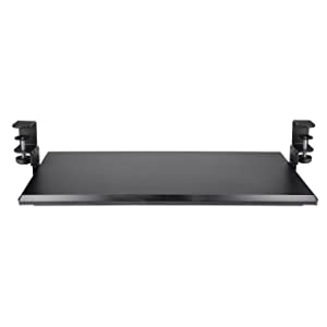 StarTech.com Under-Desk Keyboard Tray, Clamp-on Ergonomic Keyboard Holder, Up to 12kg (26.5lb), Sliding Keyboard and Mouse Drawer with C-Clamps, Height Adjustable Keyboard Tray (Keyboard-Tray-CLAMP1)