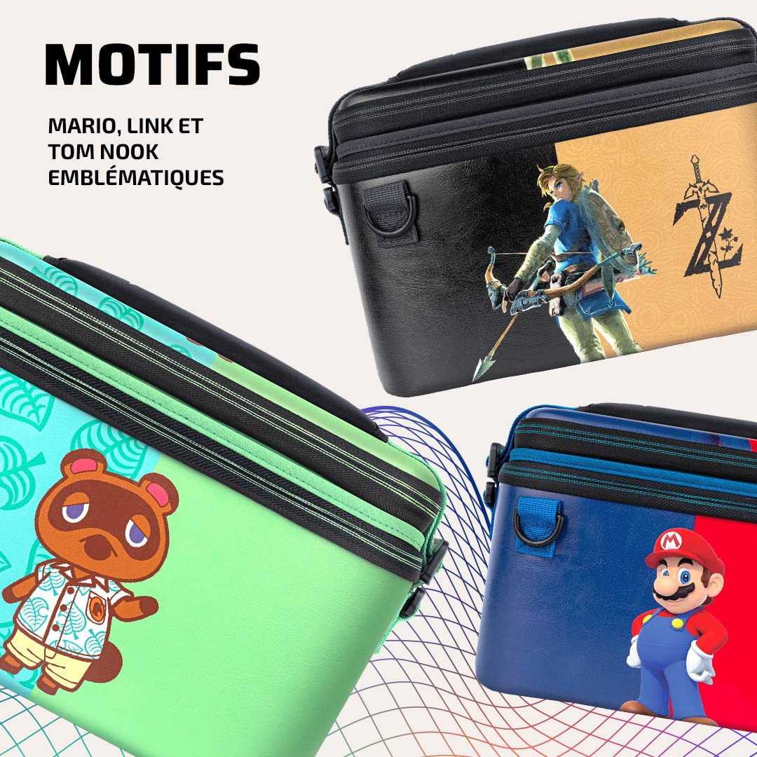 PDP Gaming Officially Licensed Switch Pull-N-Go Travel Case - Animal Crossing - Semi-Hardshell Protection - Protective PU Leather - Holds 14 Games - Works with Switch OLED & Lite - Perfect for Kids Animal Crossing Tom Nook
