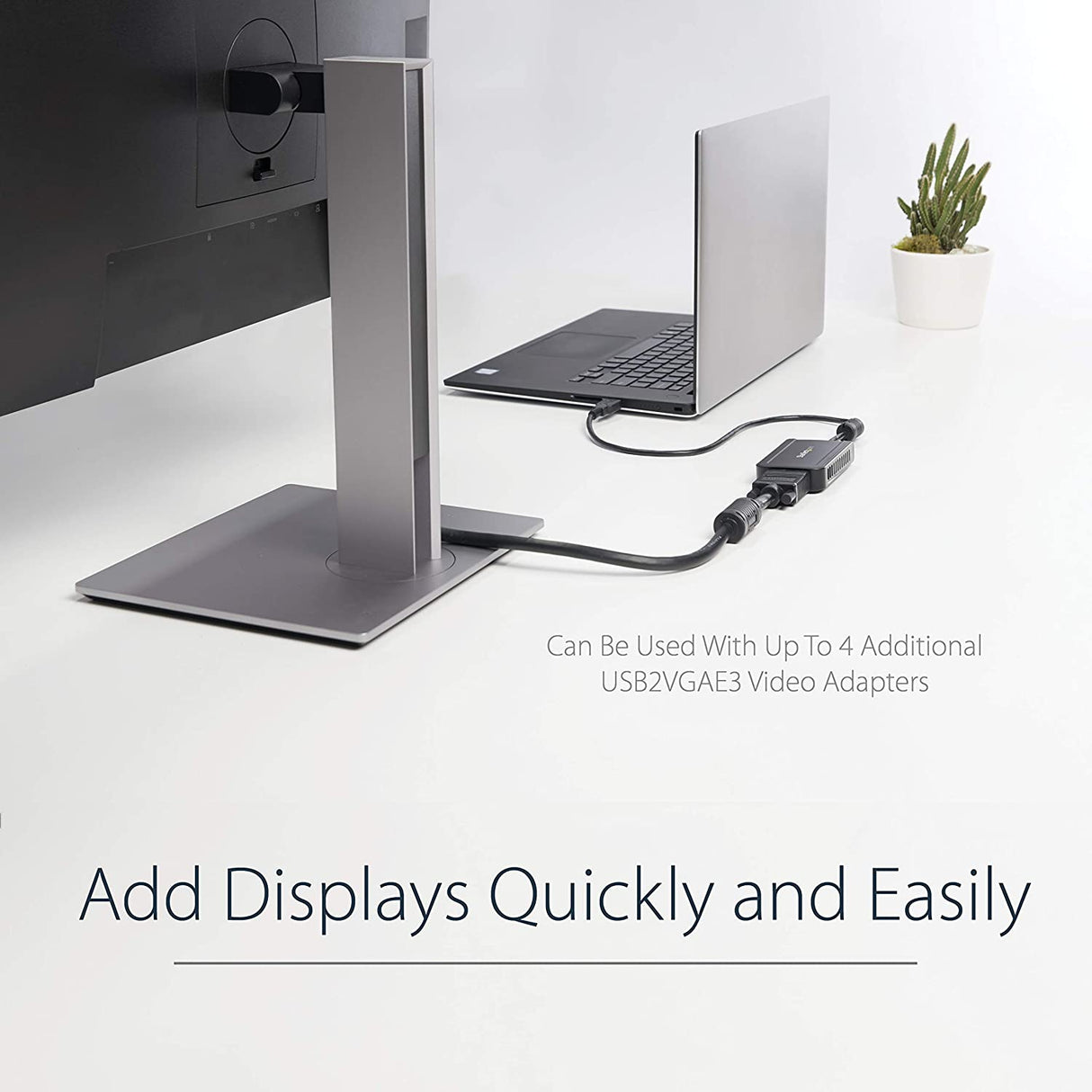StarTech.com USB to VGA Adapter - 1920x1200 - External Video & Graphics Card - Dual Monitor Display Adapter - Supports Windows (USB2VGAE3) 1920p x 1200p
