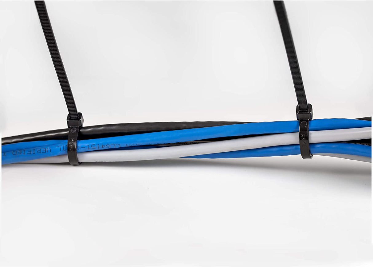 StarTech.com 10"(25cm) Cable Ties - 1/8"(4mm) Wide, 2-5/8"(68mm) Bundle Diameter, 50lb(22kg) Tensile Strength, Nylon Self Locking Zip Ties w/Curved Tip, 94V-2/UL Listed, 1000 Pack - Black 10 in | 50 lbs (22kg) Standard w/Self Locking 1000
