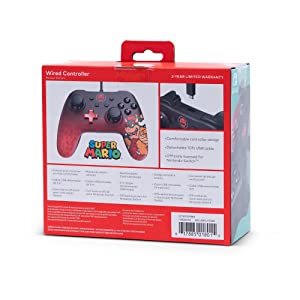 PowerA Wired Controller for Nintendo Switch - Bowser, Gamepad, Game controller, Wired controller, Officially licensed Bowser Controller