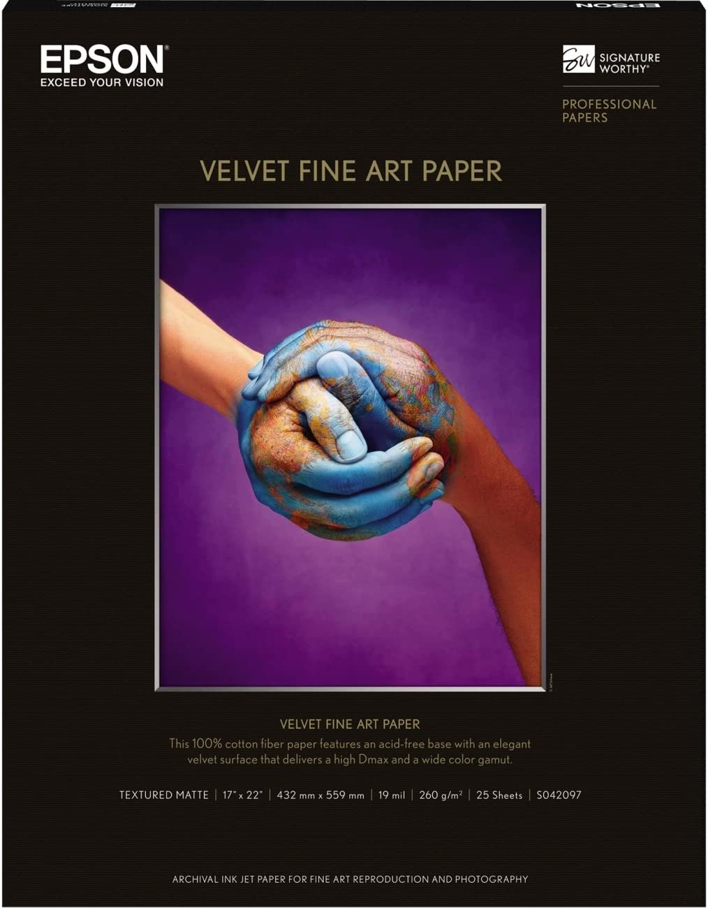 Epson The Excellent Quality Paper, 17 X 22 Velvet FINE Art