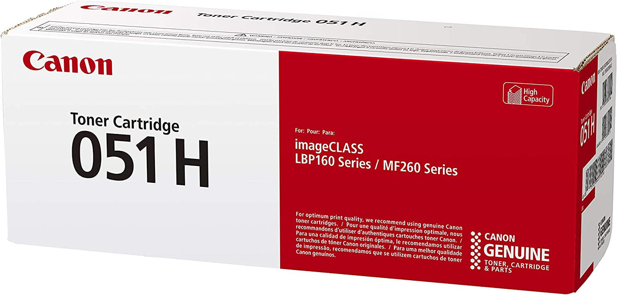 Canon Genuine Toner Cartridge 051 Black, High Capacity (2169C001), 1-Pack, for Canon imageCLASS MF264dw, MF267dw, MF269dw, LBP162dw Laser Printers
