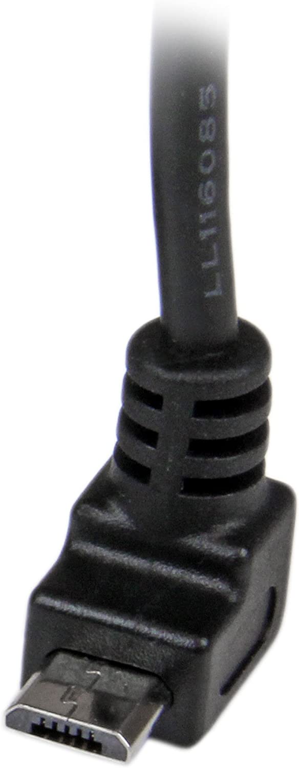 StarTech.com 1m Micro USB Cable Cord - A to Up Angle Micro B - Up Angled Micro USB Cable - 1x USB A (M), 1x USB Micro B (M) - Black (USBAUB1MU) 1m / 3 feet Up Angle
