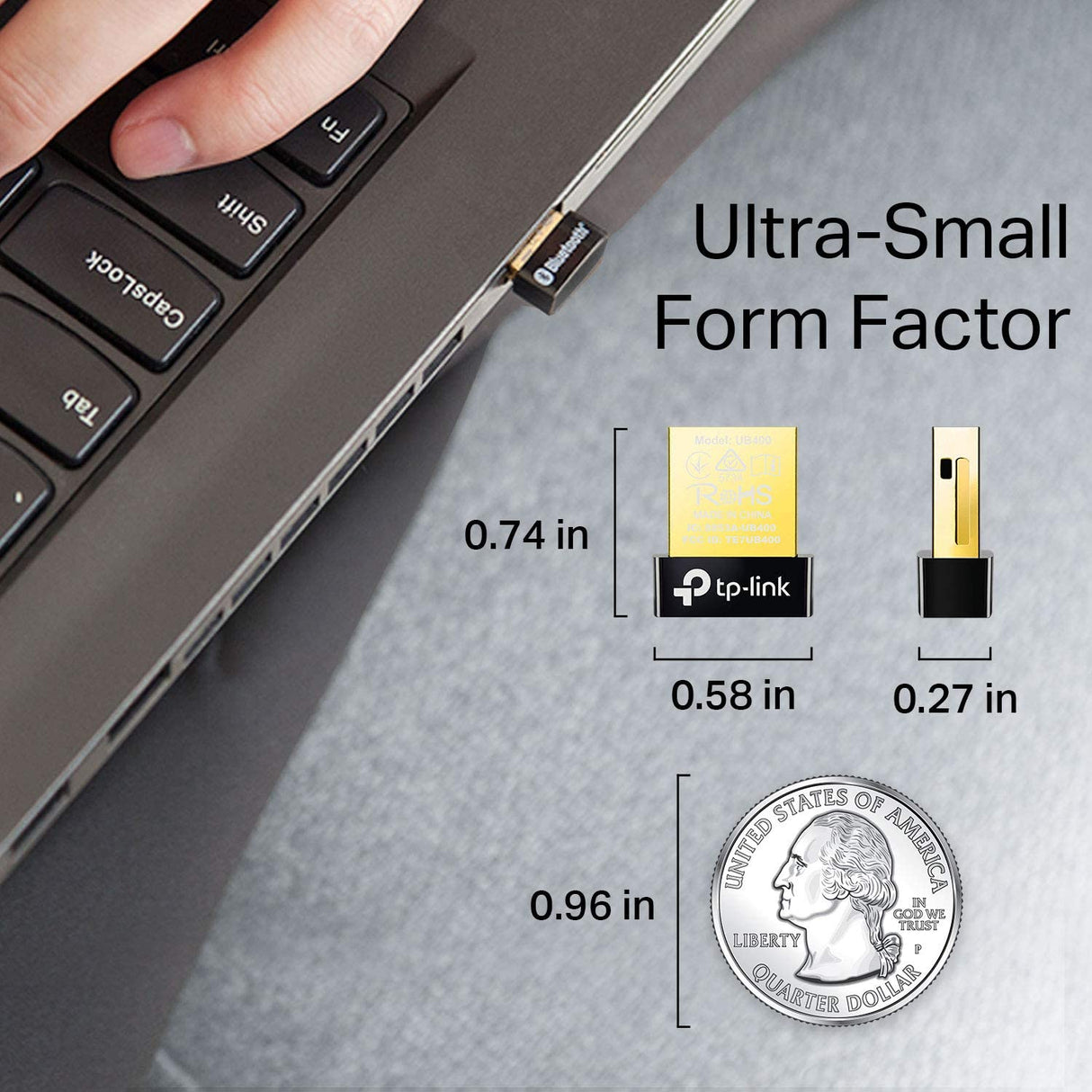 TP-Link USB Bluetooth Adapter for PC(UB400), 4.0 Bluetooth Dongle Receiver Support Windows 11/10/8.1/8/7/XP for Desktop, Laptop, Mouse, Keyboard, Printers, Headsets, Speakers, PS4/ Xbox Controllers