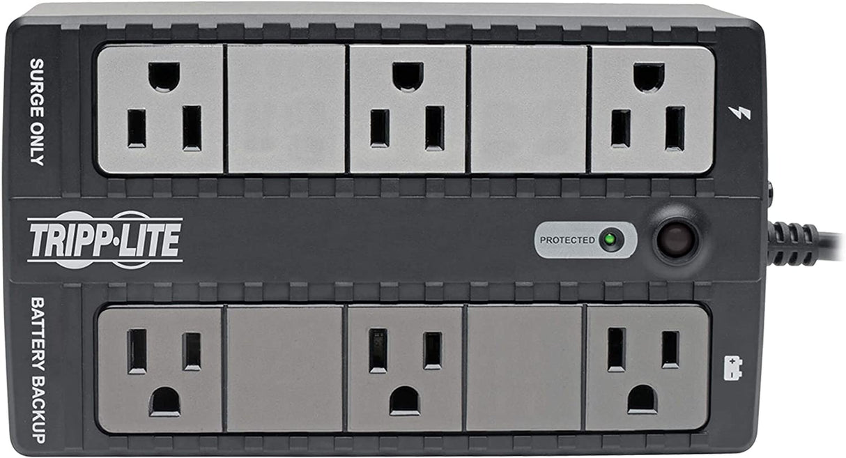 Tripp Lite INTERNET350U 350VA 180W UPS Desktop Battery Back Up Compact 120V USB RJ11 PC, 6 Outlets, Black 350 VA Battery Back Up