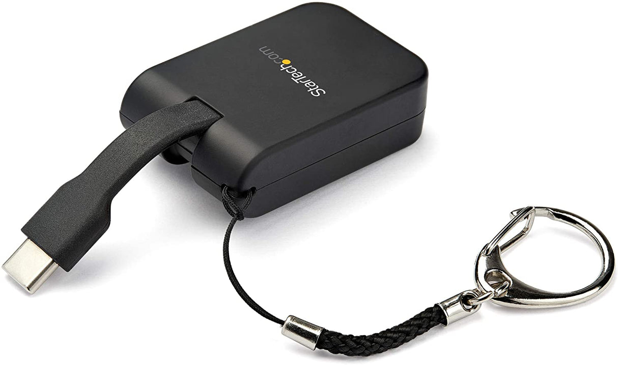 StarTech.com Compact USB C to VGA Adapter - 1080p USB Type-C to VGA Video Display Converter with Keychain Ring - Active USB-C DP Alt Mode to VGA Monitor Dongle - Thunderbolt 3 Compatible (CDP2VGAFC)