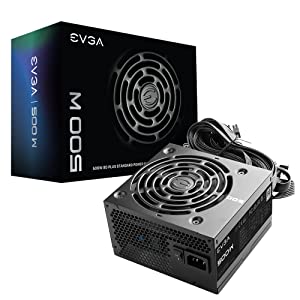 EVGA 500 W1, 80+ WHITE 500W Power Supply( 100-W1-0500-KR)