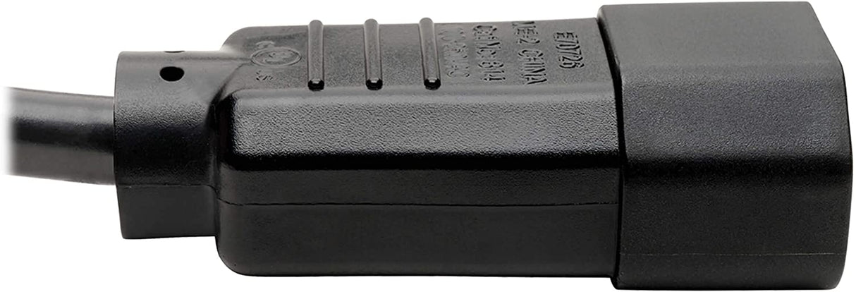 Tripp lite C14 Male to C13 Female Splitter, PDU Style - C14 to 2X C13, 10A, 100–250V, 18 AWG, 18 in, Black