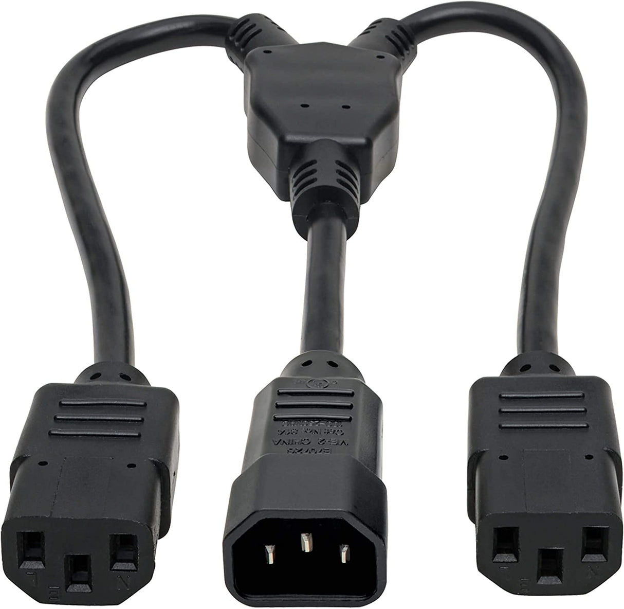 Tripp lite C14 Male to C13 Female Splitter, PDU Style - C14 to 2X C13, 10A, 100–250V, 18 AWG, 18 in, Black