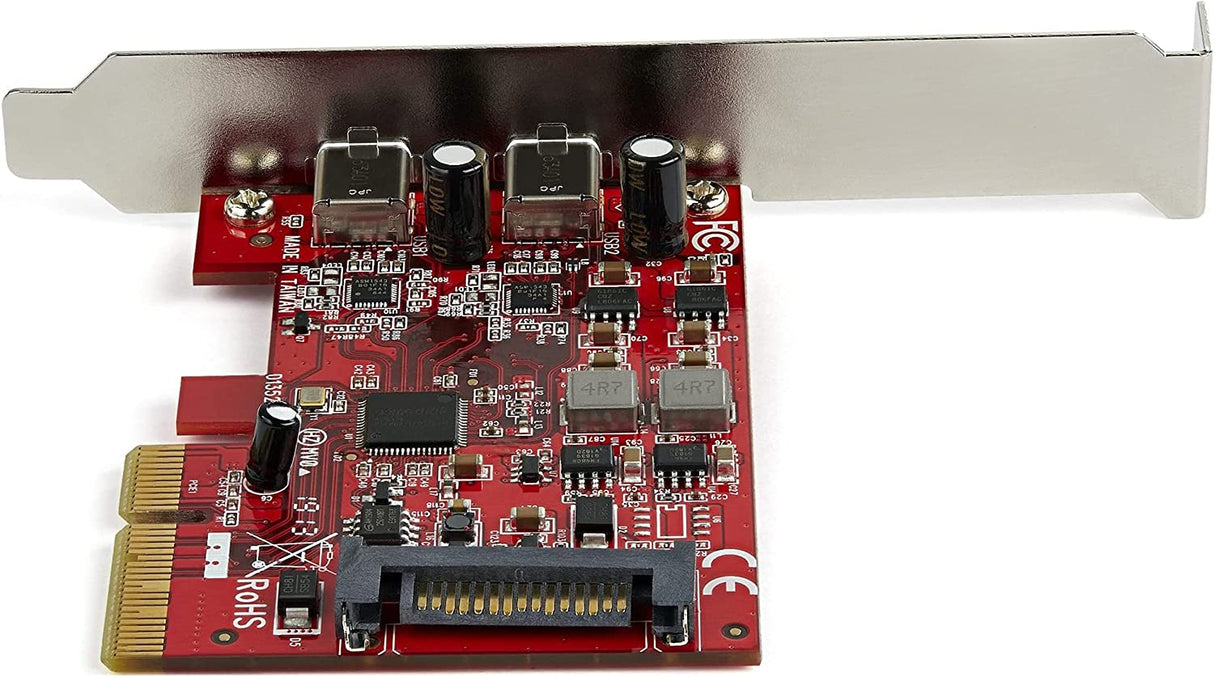 StarTech.com PCIe USB 3.1 Card - 2x USB C 3.1 Gen 2 10Gbps - PCIe Gen 3 x4 - ASM3142 Chipset - USB Type C PCI Express Card (PEXUSB312C3)