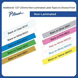 Brother Genuine P-touch M-931 Tape, 1/2" (0.47") Wide Standard Non-Laminated Tape, Black on Silver, Recommended for Home and Indoor Use, 0.47" x 26.2' (12mm x 8M), Single-Pack, M931 Silver Tape