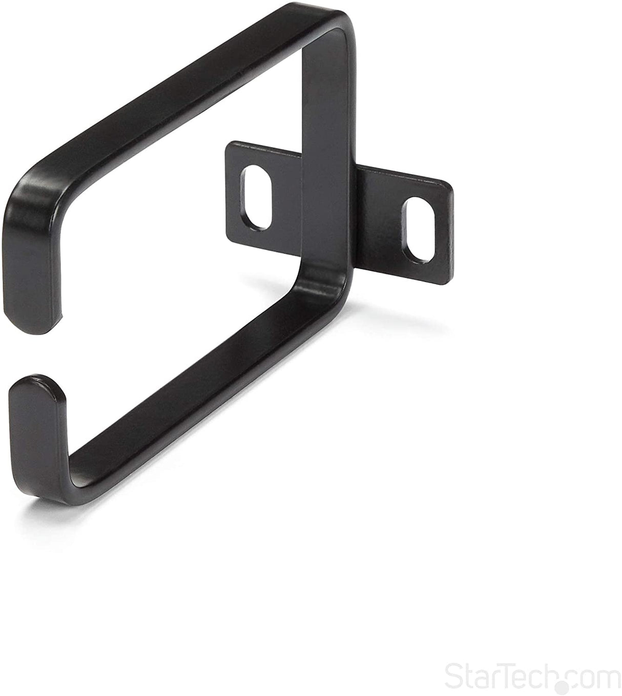 StarTech.com 1U Vertical 2.2 x 3.9in Server Rack Cable Management D-Ring Hook w/ Flexible Opening - Network Rack-Mount Cord Organizer Ring (CMHOOK1U),Black