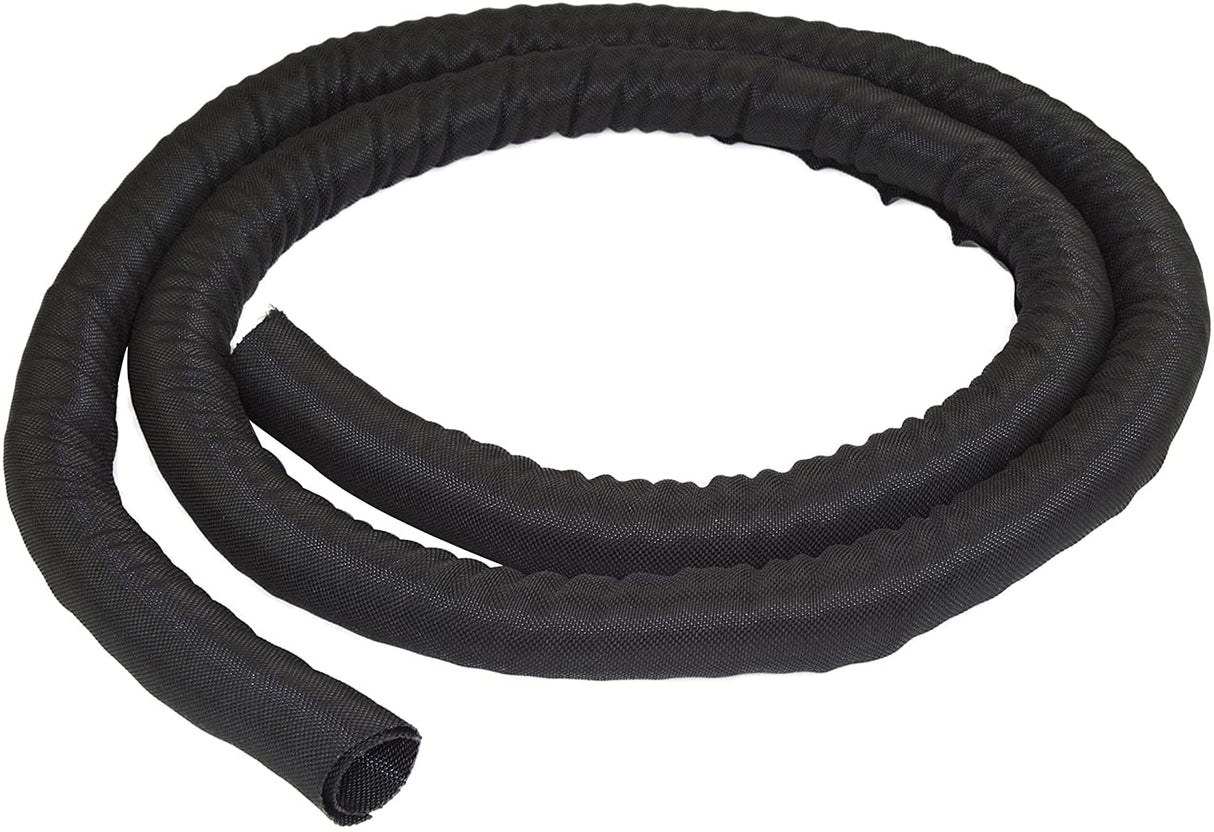 StarTech.com 6.5' (2m) Cable Management Sleeve - Flexible Coiled Cable Wrap - 1.0-1.5" dia. Expandable Sleeve - Polyester Cord Manager/Protector/Concealer - Black Trimmable Cable Organizer (WKSTNCM) 1" x 1" x 79.20"