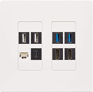 Tripp Lite Double Gang Surface Mount, 2-Gang Back Box Wall Plate, Adaptable Junction Box, TAA, White (N080-SMB2-WH)