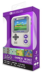My Arcade Gamer Mini Classic-Purple: Miniature Handheld Gaming System Packed with 160 Games, 1.8'' Color Display (DGUN-3924), Small