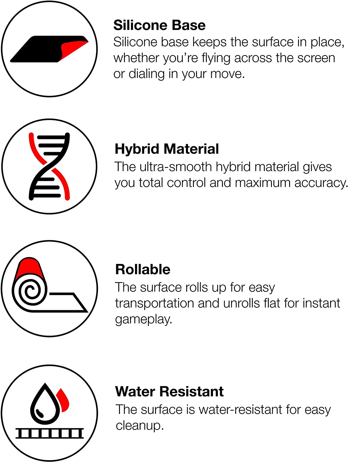 Mad Catz The Authentic G.L.I.D.E. 38 High Performance Gaming Mouse Pad Water Resistant Gaming Surface With Heat Bonded Edges And Non-Slip Silicone Base 35.4 x 15.7 in, Black Large (0.1" x 35.4" x 15.7")