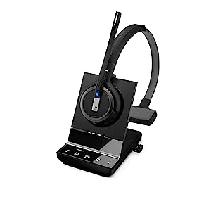 Epos Sennheiser SDW 5036 (507020) - Single-Sided (Monaural) Wireless Dect Headset for Desk Phone Softphone/PC & Mobile Phone Connection Dual Microphone Ultra Noise Cancelling, Black