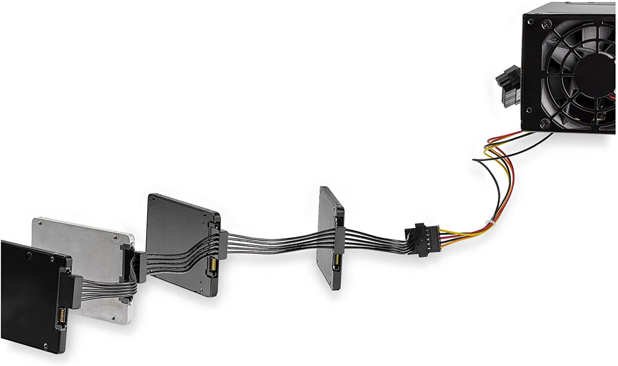 StarTech.com 15.7 in (400 mm) SATA Power Splitter Adapter Cable - M/F - 4x Serial ATA Power Cable Splitter (PYO4SATA) 1 SATA to 4x SATA