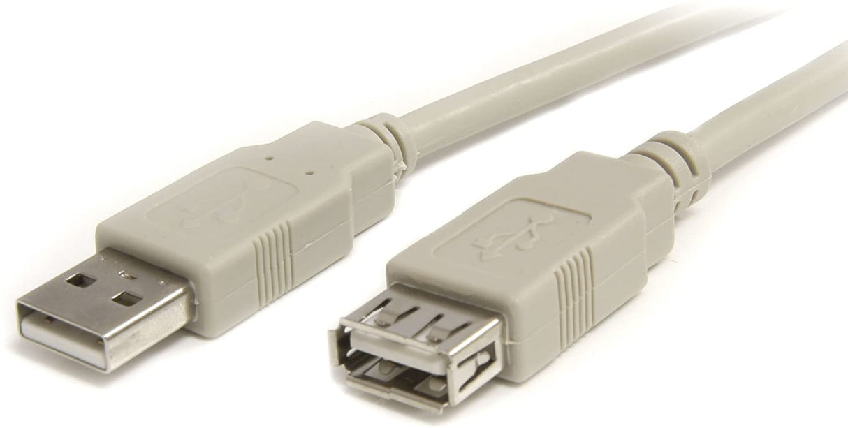 StarTech.com USB 2.0 Extension Cable A to A - USB extension cable - USB (M) to USB (F) - 10 ft - molded - beige (USBEXTAA10) Beige 10ft