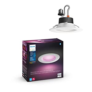 Philips Hue White and color Ambiance Extra Bright High Lumen Dimmable LED Smart Retrofit Recessed 6" Downlight Compatible with Amazon Alexa Apple HomeKit and Google Assistant, 1-Pack 6-inch New Version White and Color Ambiance 1 Count (Pack of 1)