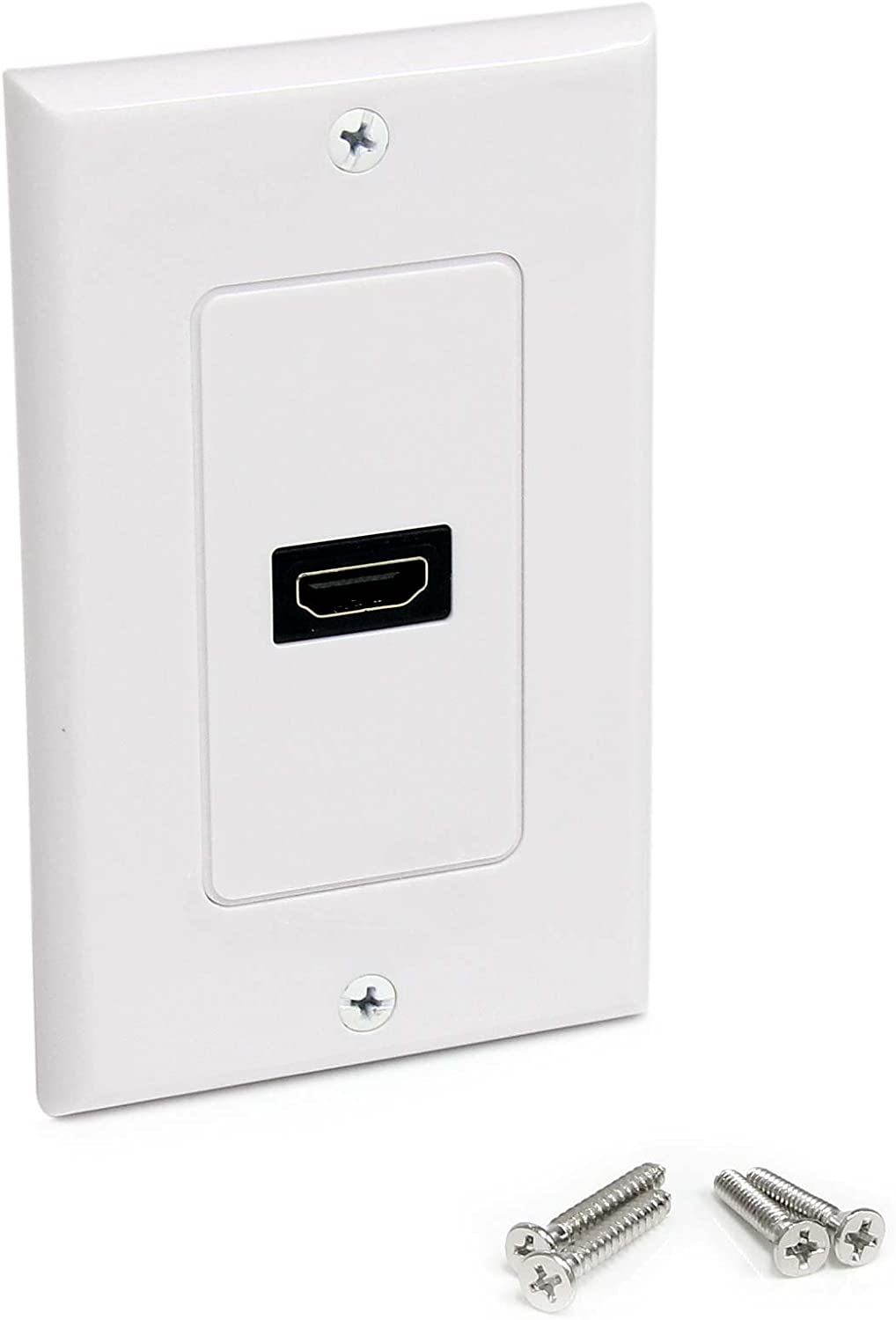 StarTech.com Single Outlet Female HDMI Wall Plate White - Wall mount plate - white - HDMIPLATE